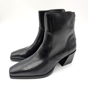 Vince Camuto Viltana Ankle Bootie Square Toe Women's Black Size US7.5M EU38